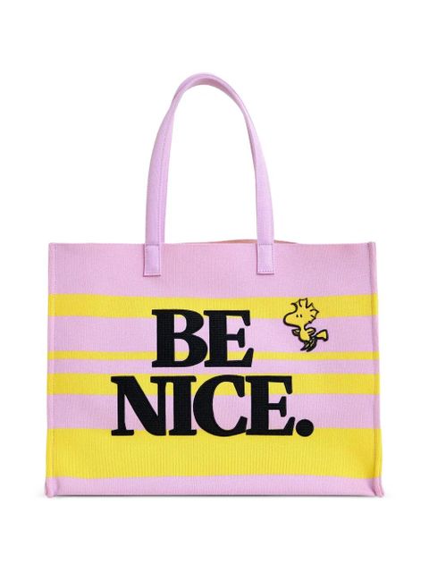 Essentiel Antwerp Peanuts™ graphic striped tote bag - Pink