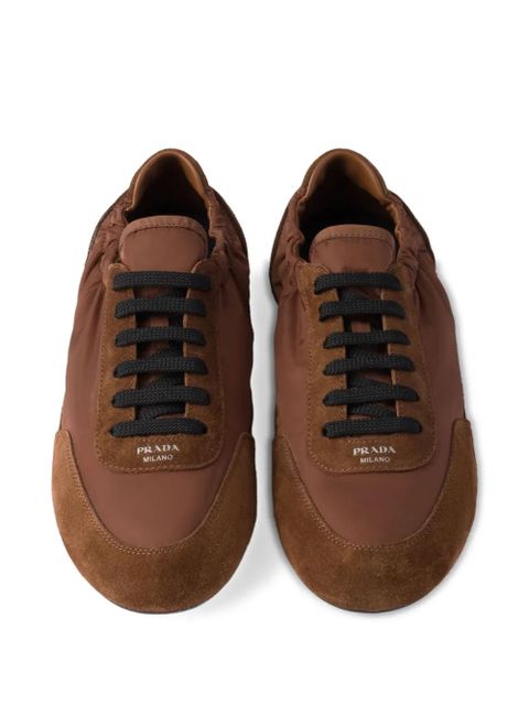 Prada Collapse Re-Nylon suede sneakers - Brown