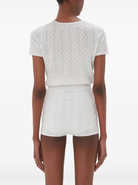 JW Anderson pointelle cap-sleeve top - White - zdjęcie produktu nr 2