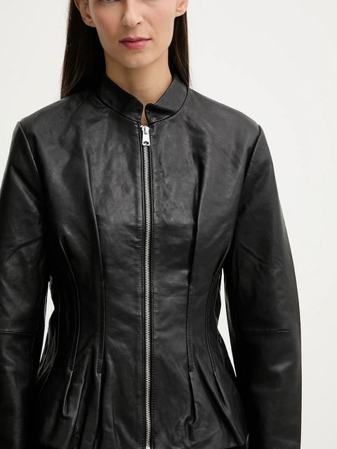 AllSaints kurtka skórzana CLO kolor czarny przejściowa W024LD