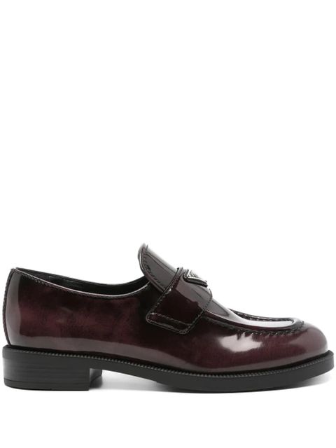 Prada brushed leather loafers - Red - zdjęcie produktu nr 1