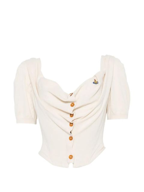 Vivienne Westwood Bea draped button-up top - Neutrals - zdjęcie produktu nr 1