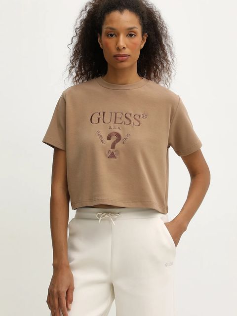 Guess t-shirt FABIA damski kolor beżowy V5BI01 K1891 - zdjęcie produktu nr 1