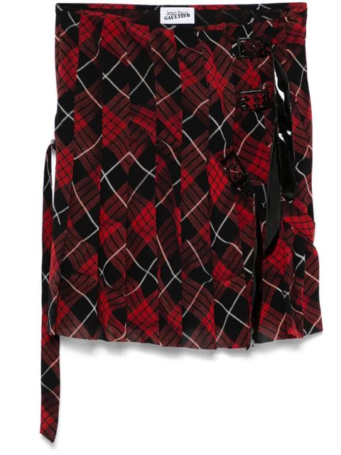 Jean Paul Gaultier plaid-check mini skirt - Red - zdjęcie produktu nr 1