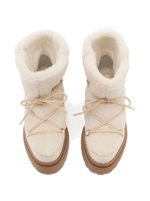 Yves Salomon lace-up shearling boots - Neutrals - zdjęcie produktu nr 2