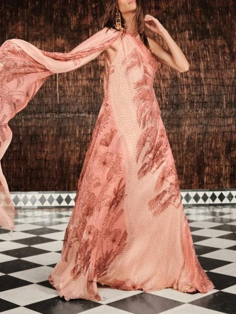 Johanna Ortiz Elegant Freedom one-Shoulder print maxi dress - Neutrals