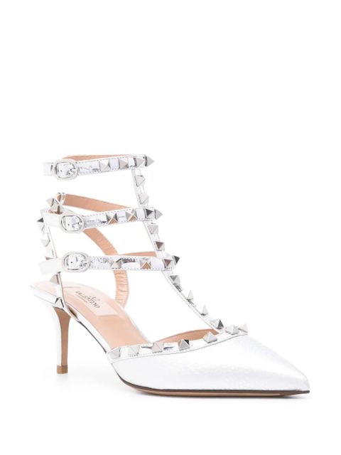 Valentino Garavani Rockstud 65mm leather pumps - Silver