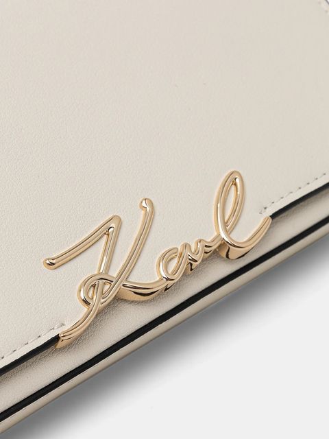 Karl Lagerfeld torebka skórzana K/SIGNATURE kolor biały B1W32037