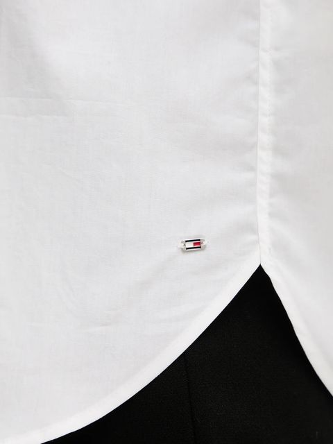 Tommy Hilfiger koszula bawełniana damska kolor biały relaxed ze stójką WW0WW46848