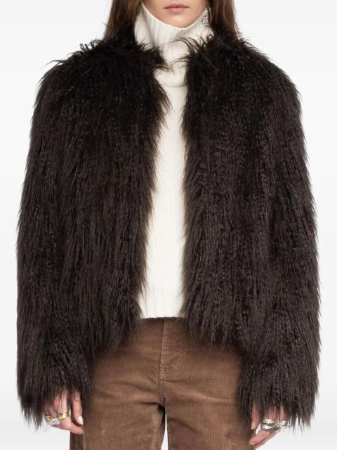 Zadig&Voltaire shaggy faux-fur coat - Brown