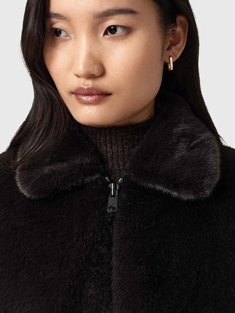 AllSaints kurtka kolor brązowy przejściowa W080OD