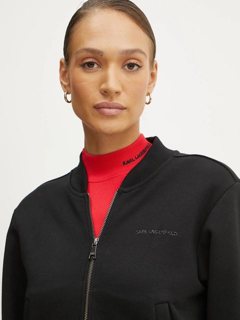 Karl Lagerfeld bluza damska kolor czarny gładka A1W20043