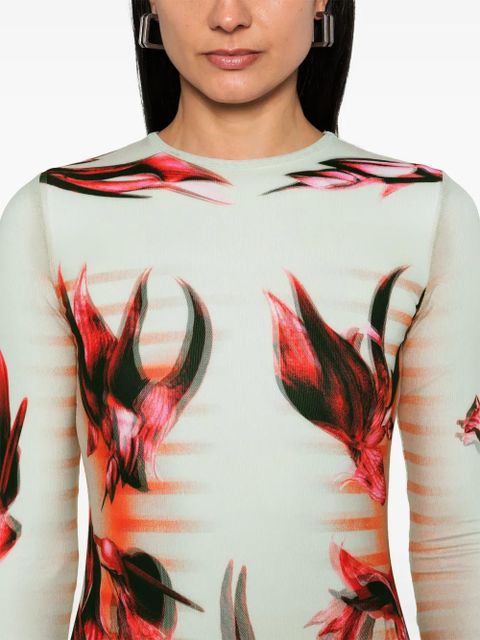 Jean Paul Gaultier double-layered printed maxi dress - Green