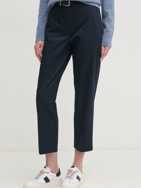 Tommy Hilfiger spodnie damskie kolor granatowy proste high waist WW0WW40504 - zdjęcie produktu nr 1