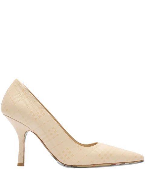 Burberry quilted check leather dame pumps - Neutrals - zdjęcie produktu nr 1