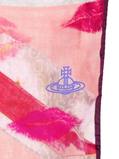 Vivienne Westwood Union Jack Kiss square scarf - Pink