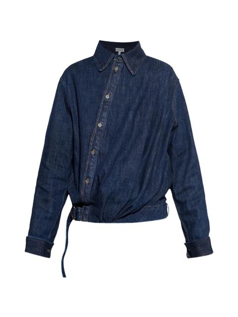 LOEWE button-fastening belted shirt - Blue - zdjęcie produktu nr 1