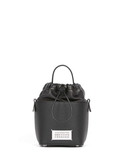 Maison Margiela small 5AC grained leather bucket bag - Black - zdjęcie produktu nr 1