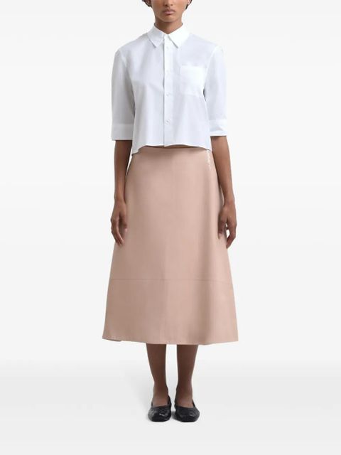 Marni A-Line leather midi skirt - Pink - zdjęcie produktu nr 2