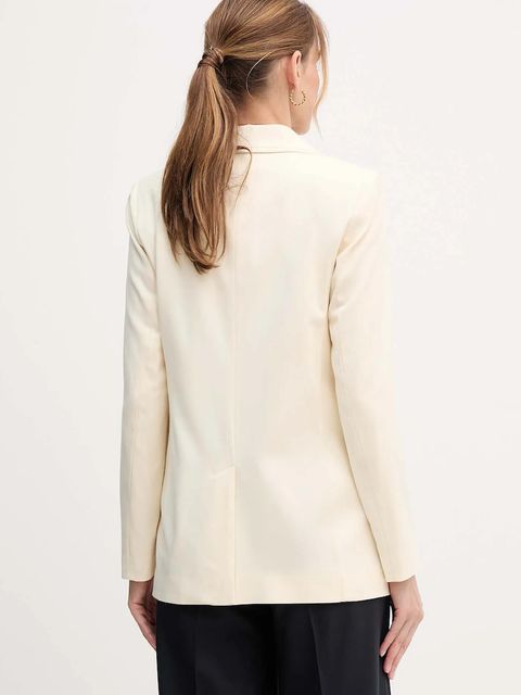 United Colors of Benetton marynarka z domieszką wełny kolor beżowy dwurzędowa gładka 2YVXDW03A