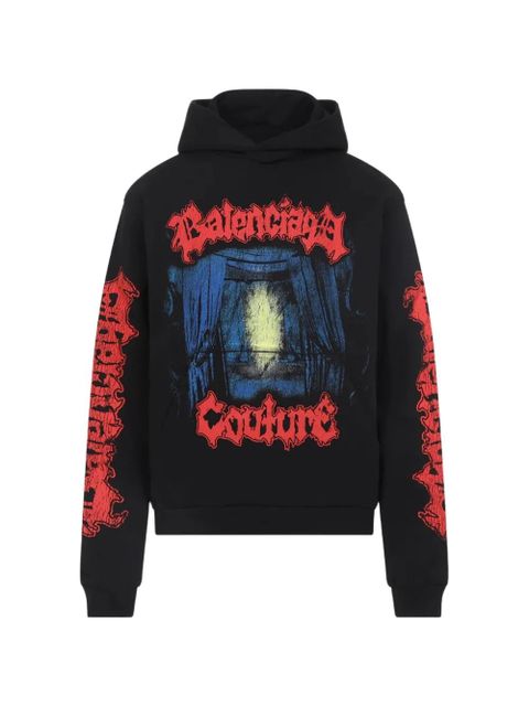 Balenciaga graphic-print hoodie - Black - zdjęcie produktu nr 1