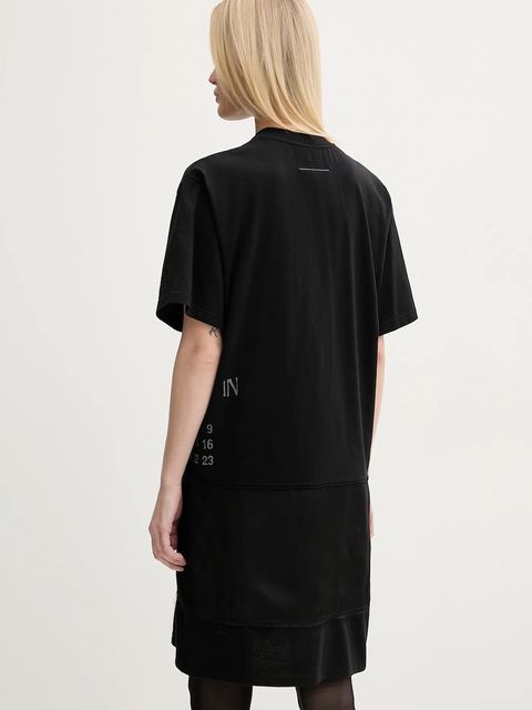 MM6 Maison Margiela sukienka kolor czarny mini prosta S52DA0058.M20050