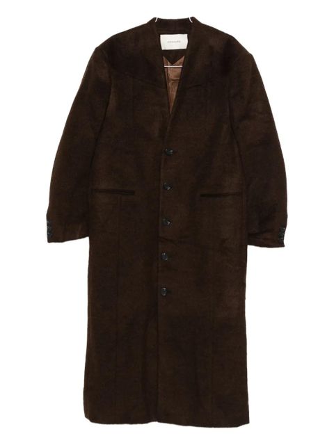 ENTIRE STUDIOS Mute button-front overcoat - Brown