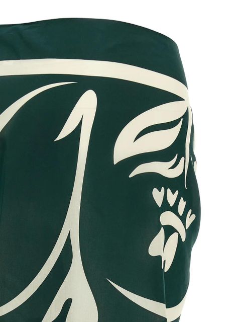 ERES Mandapa print-detail sarong pareo - Green