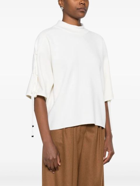 Max Mara lace-up drop-shoulder top - White