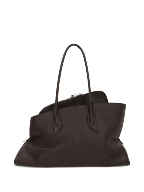 The Attico medium La Passeggiata leather tote bag - Brown