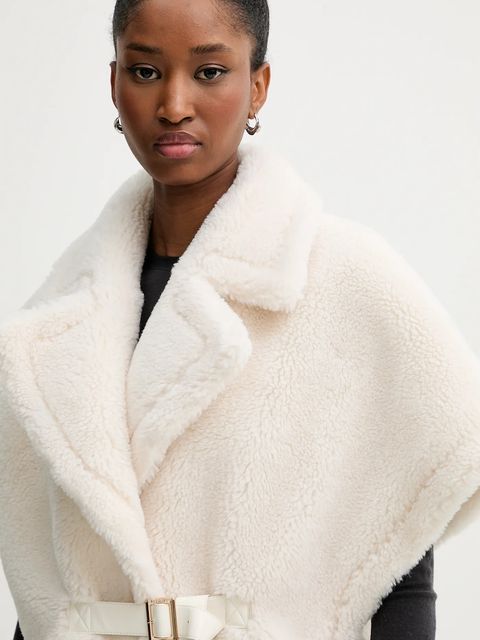 Blugirl Blumarine bezrękawnik z domieszką wełny kolor beżowy przejściowy PF5003.T0300