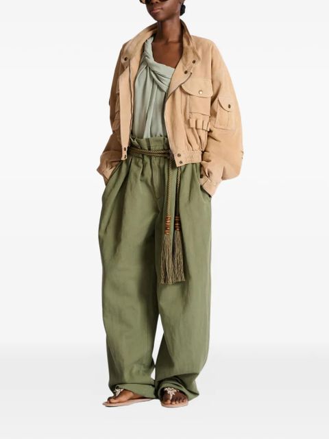 Balmain pocket suede bomber jacket - Neutrals - zdjęcie produktu nr 2