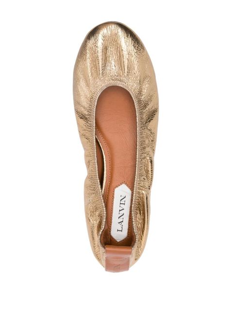 Lanvin metallic leather ballerina shoes - Silver