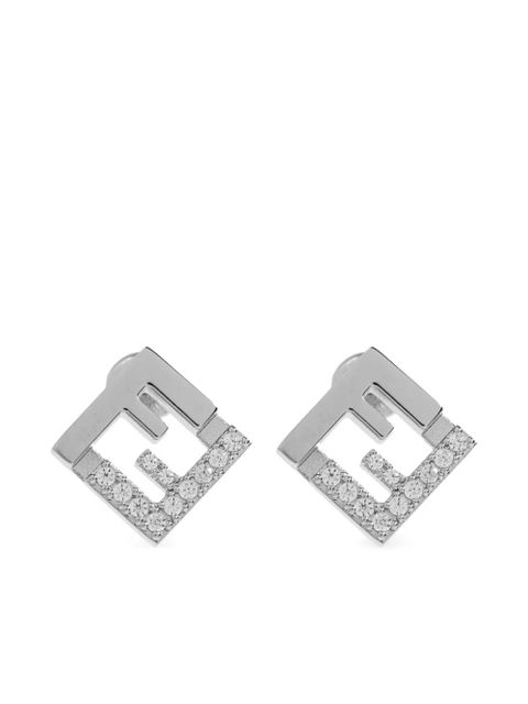 FENDI Forever crystal-embellishment earrings - Silver - zdjęcie produktu nr 1