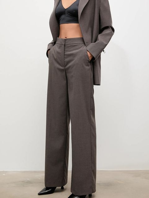 Answear.LAB spodnie damskie kolor brązowy szerokie high waist - zdjęcie produktu nr 1