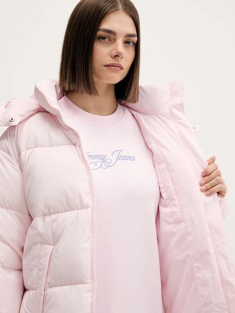 Tommy Jeans kurtka kolor różowy zimowa DW0DW22041