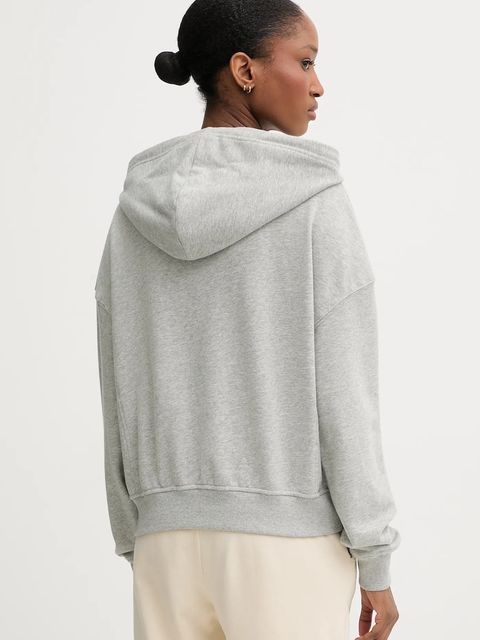 Calvin Klein Underwear bluza lounge damska kolor szary z kapturem gładka LV00QS7513