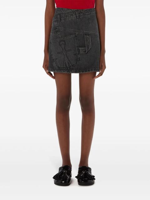 JW Anderson twisted denim mini skirt - Grey - zdjęcie produktu nr 2