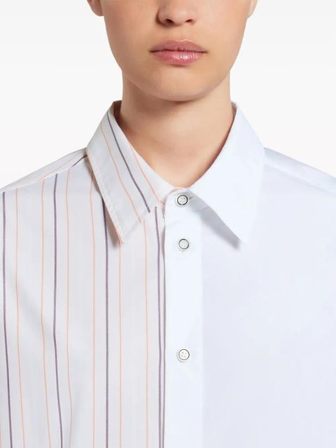 Marni asymmetric striped-pattern shirt - Blue