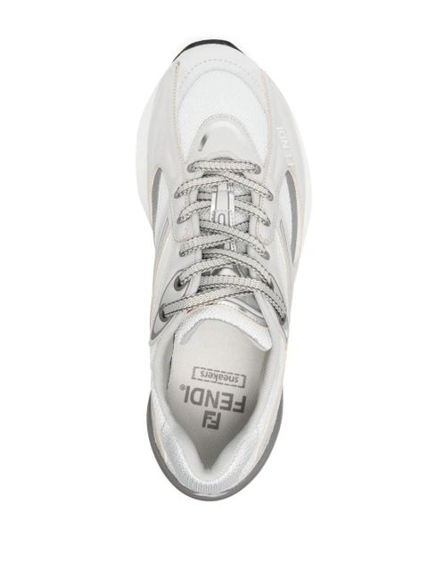 FENDI First 1 leather-paneling low-top sneakers - White