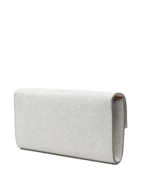 Jimmy Choo Emmie glitter chain clutch bag - Silver