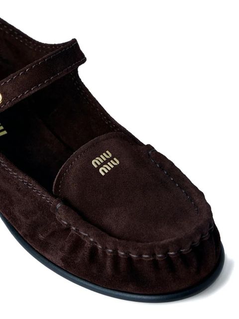 Miu Miu buckle-strap loafers - Brown