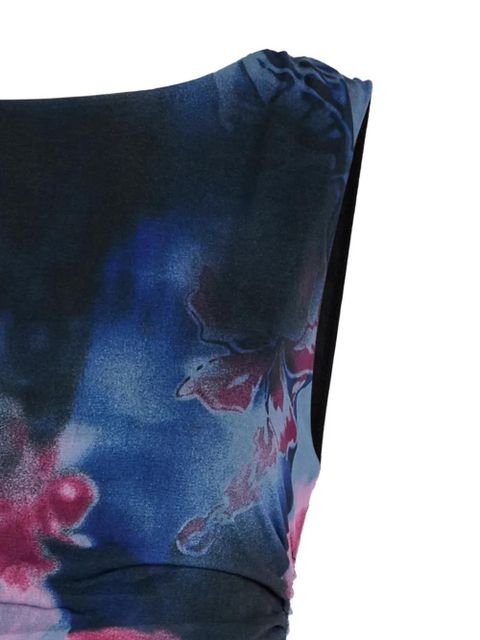 Free People Ash floral-print asymmetric top - Blue