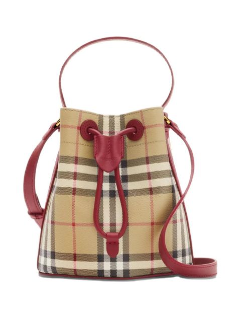 Burberry mini check bucket bag - Neutrals - zdjęcie produktu nr 2