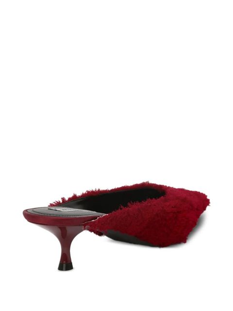 Victoria Beckham 45mm Sloan pointed-toe fringed mules - Red
