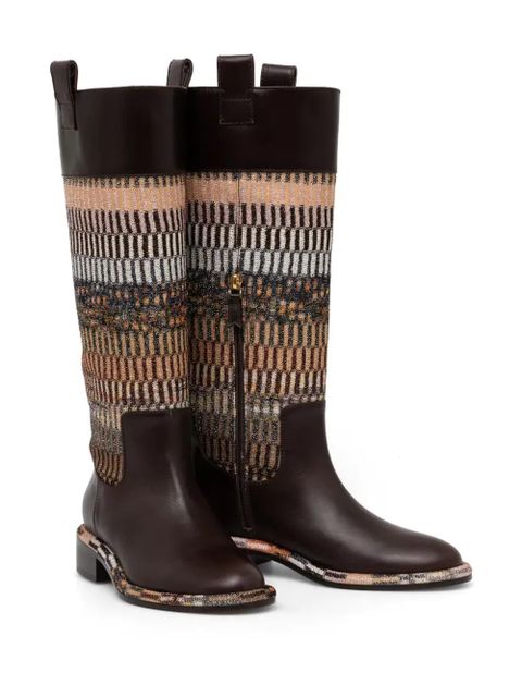 Missoni panelled knee-high boots - Brown - zdjęcie produktu nr 2