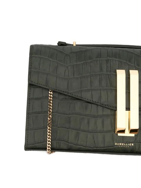 DeMellier Vancouver croc-effect clutch - Green