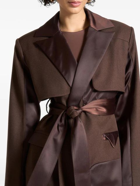 Manière De Voir Llona belt-detail trench coat - Brown