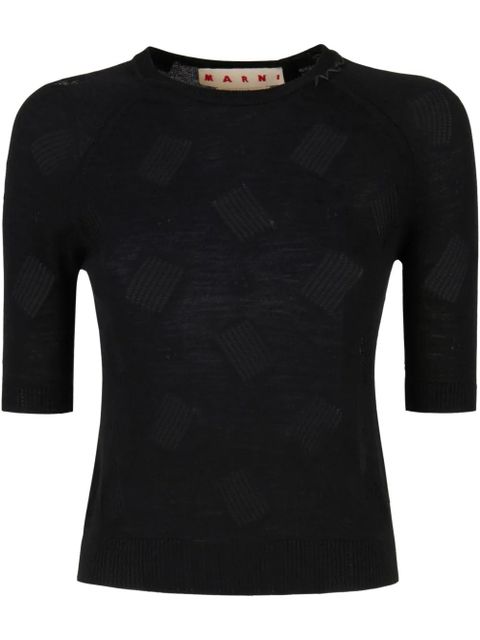 Marni short-sleeve textured top - Black - zdjęcie produktu nr 1