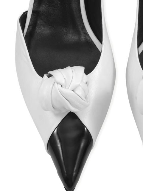 ROTATE BIRGER CHRISTENSEN knot-appliqué leather pumps - White - zdjęcie produktu nr 2